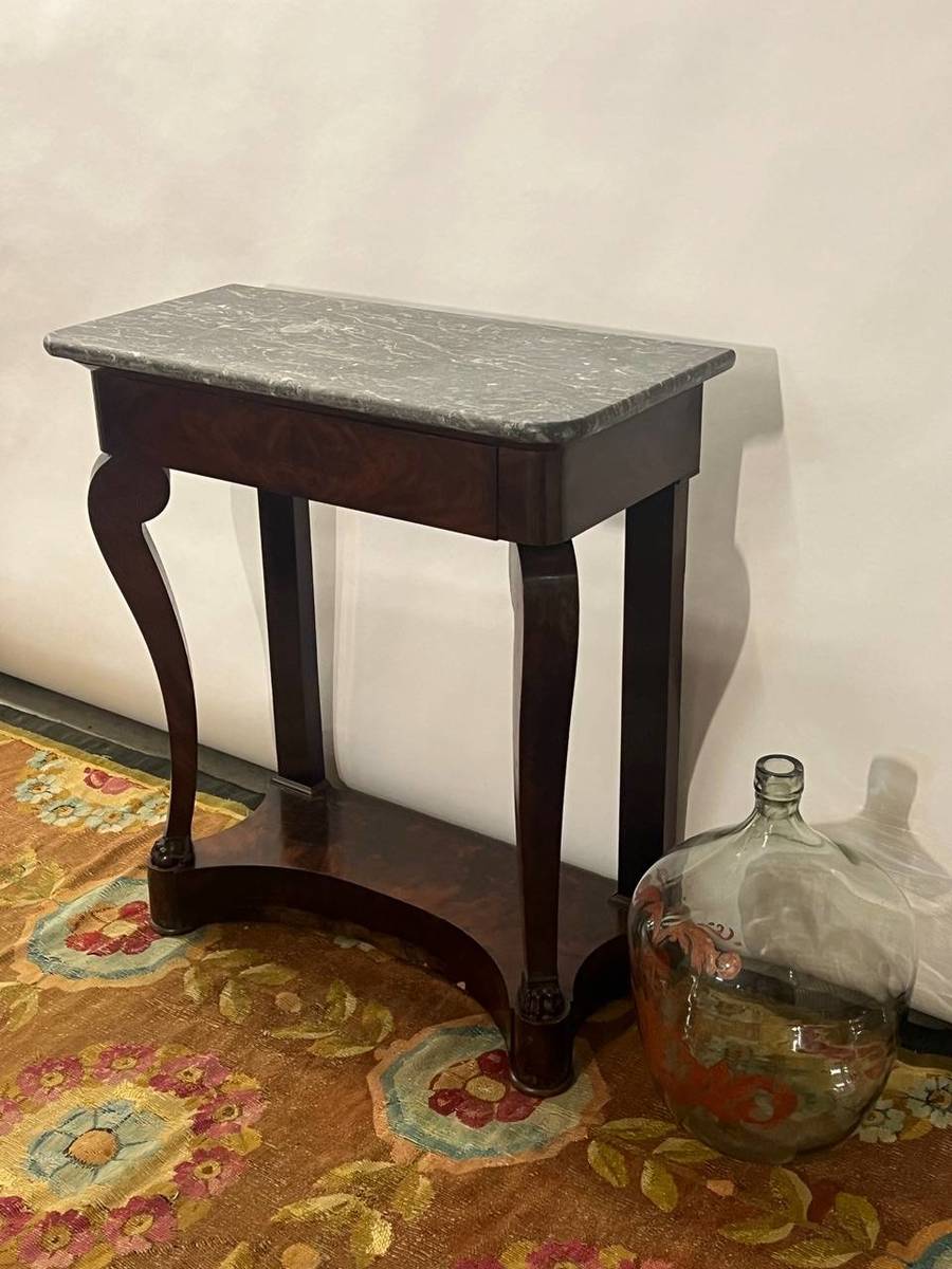 Empire Style Marble-Top Console Table