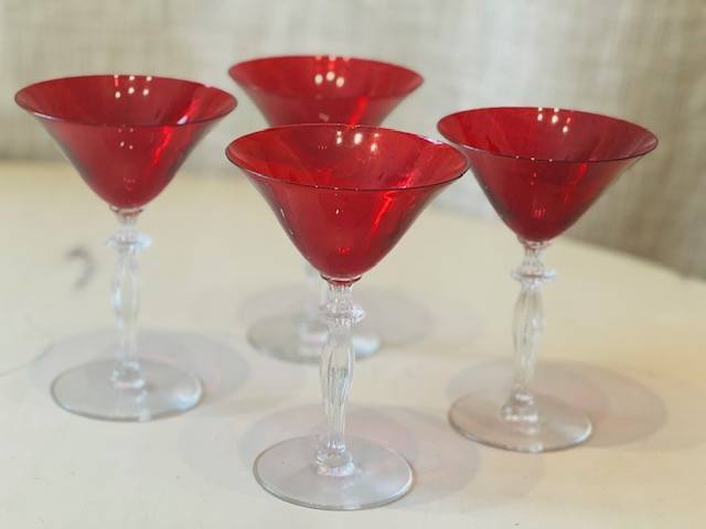 Stunning Red Martini Glasses with Versatile Elegance