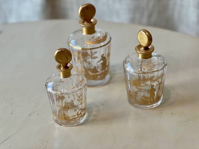 Enchanting Parisian Trio of Decorative Bottles