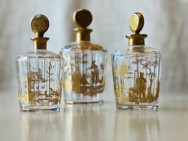 Enchanting Parisian Trio of Decorative Bottles