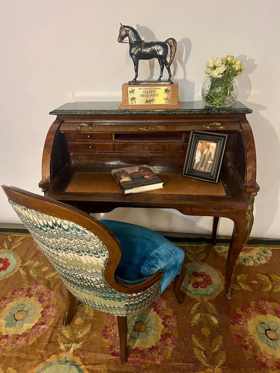 Napoleon III Walnut Writing Desk with Marble Top