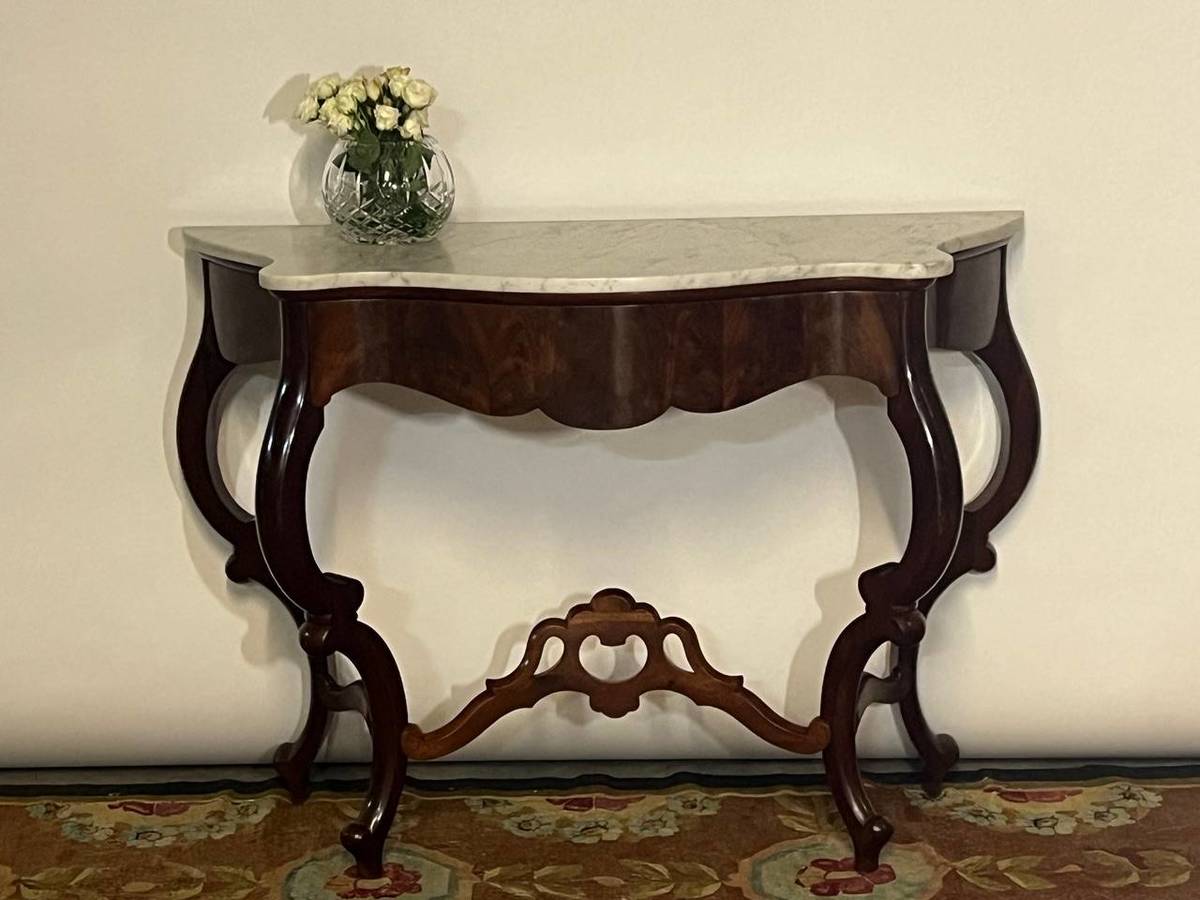 19th Century Marble-Top Side Table