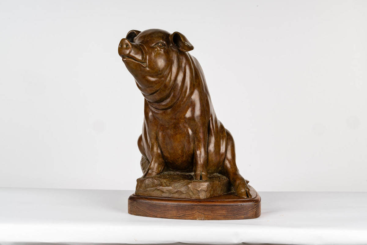 Robert Larum Bronze Pig