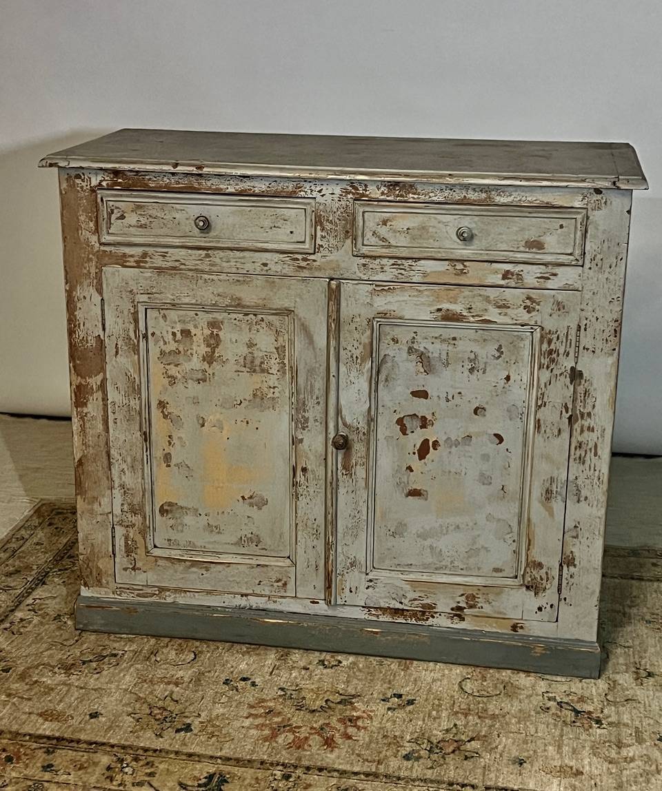 Rustic French Painted Cabinet