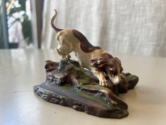 Austrian Bronze Dog Sculpture