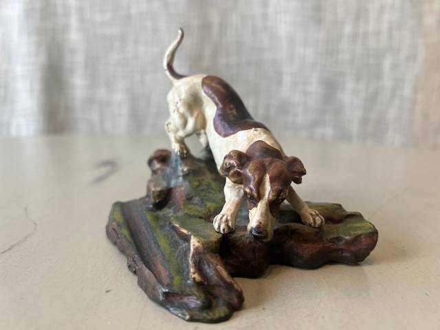 Austrian Bronze Dog Sculpture