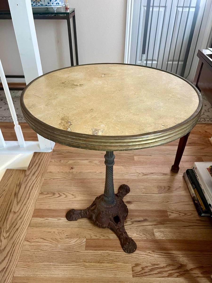 French Bistro Table with Marble Top