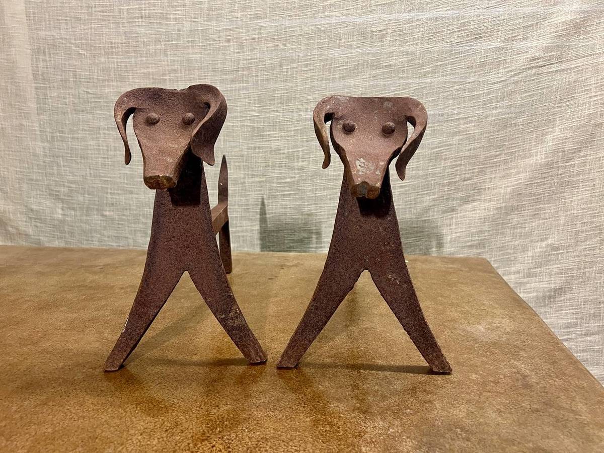 French Dog-Shaped Andirons