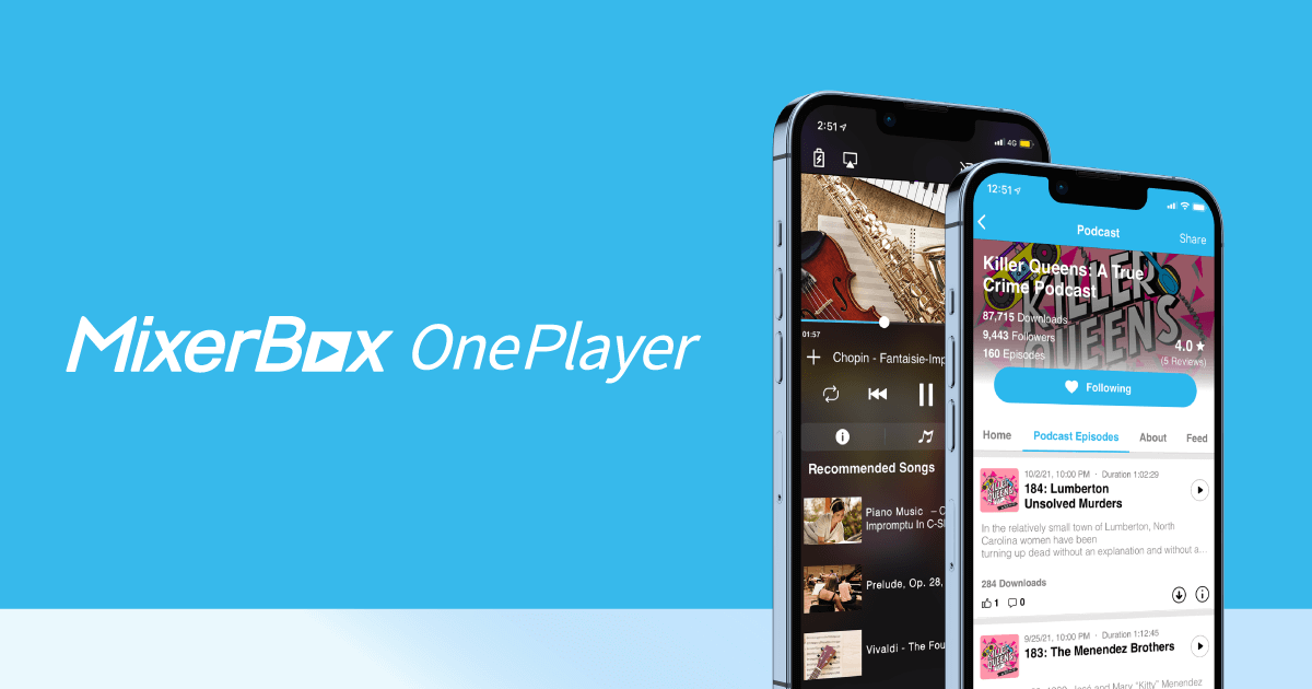 MixerBox OnePlayerならどんな曲やポッドキャストも見つかる