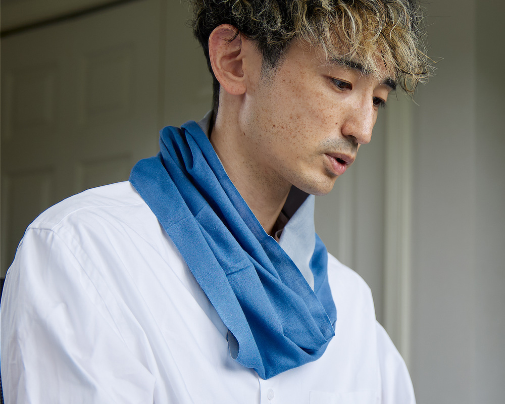 和晒しコットン100%、日除け、汗拭き、冷え対策できる「首の肌着」｜Oo（ワオ）