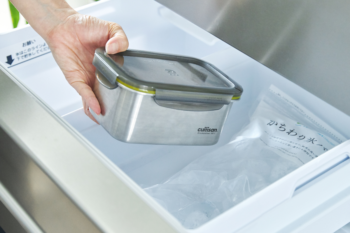 冷蔵はもちろん、冷凍もOKです｜電子レンジ・オーブン・冷凍・食洗機OK、調理もできるステンレス保存容器（大中小3点セット）｜cuitisan（クイッティサン）