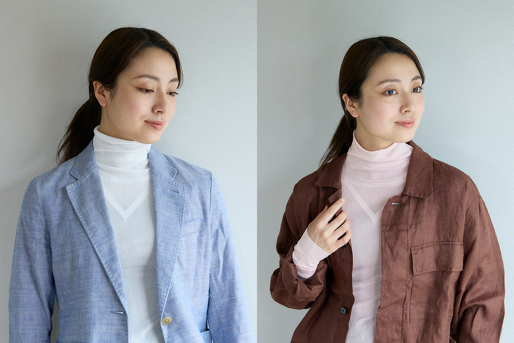 《ハイネックインナー/男女兼用》 UVカット98%、縫い目なしで動きやすい「サラリフィット」|Salari
