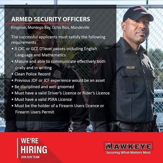 Hawkeye Electronic Security Limited Jobs Armed Security Officers