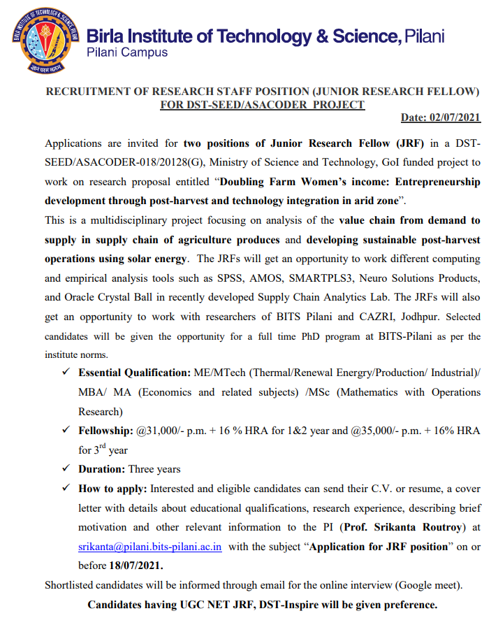 Junior research fellowship oxford 2021 picture