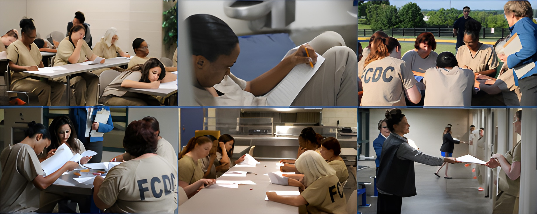 a photo collage of the incarcerated individuals taking the survey