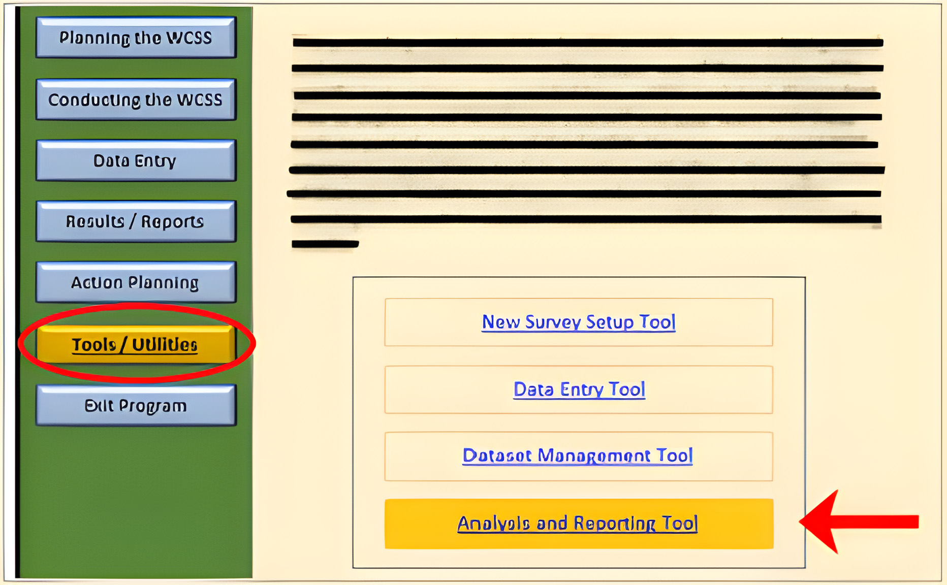 A screenshot of the Analysis and Reporting Tool