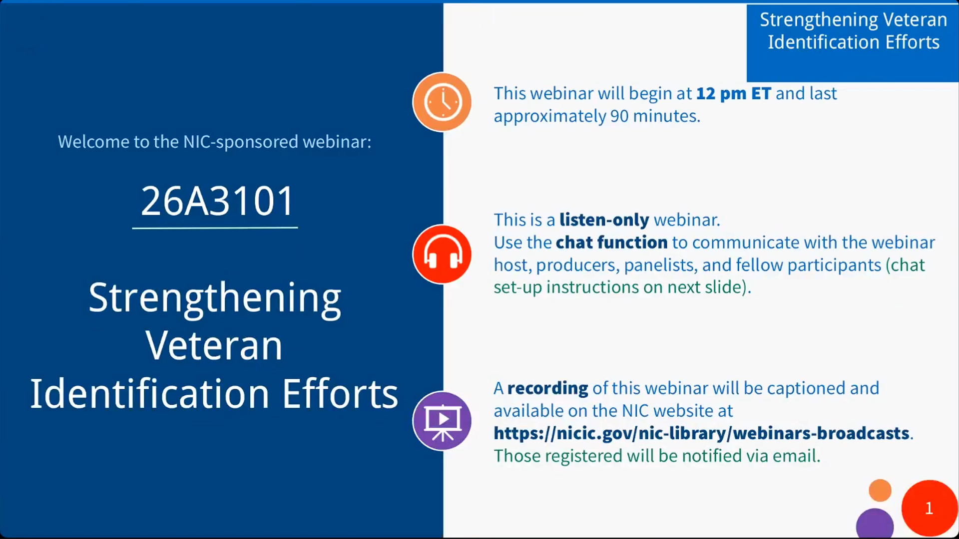 preview image of the Strengthening Veteran Identification Efforts Webinar