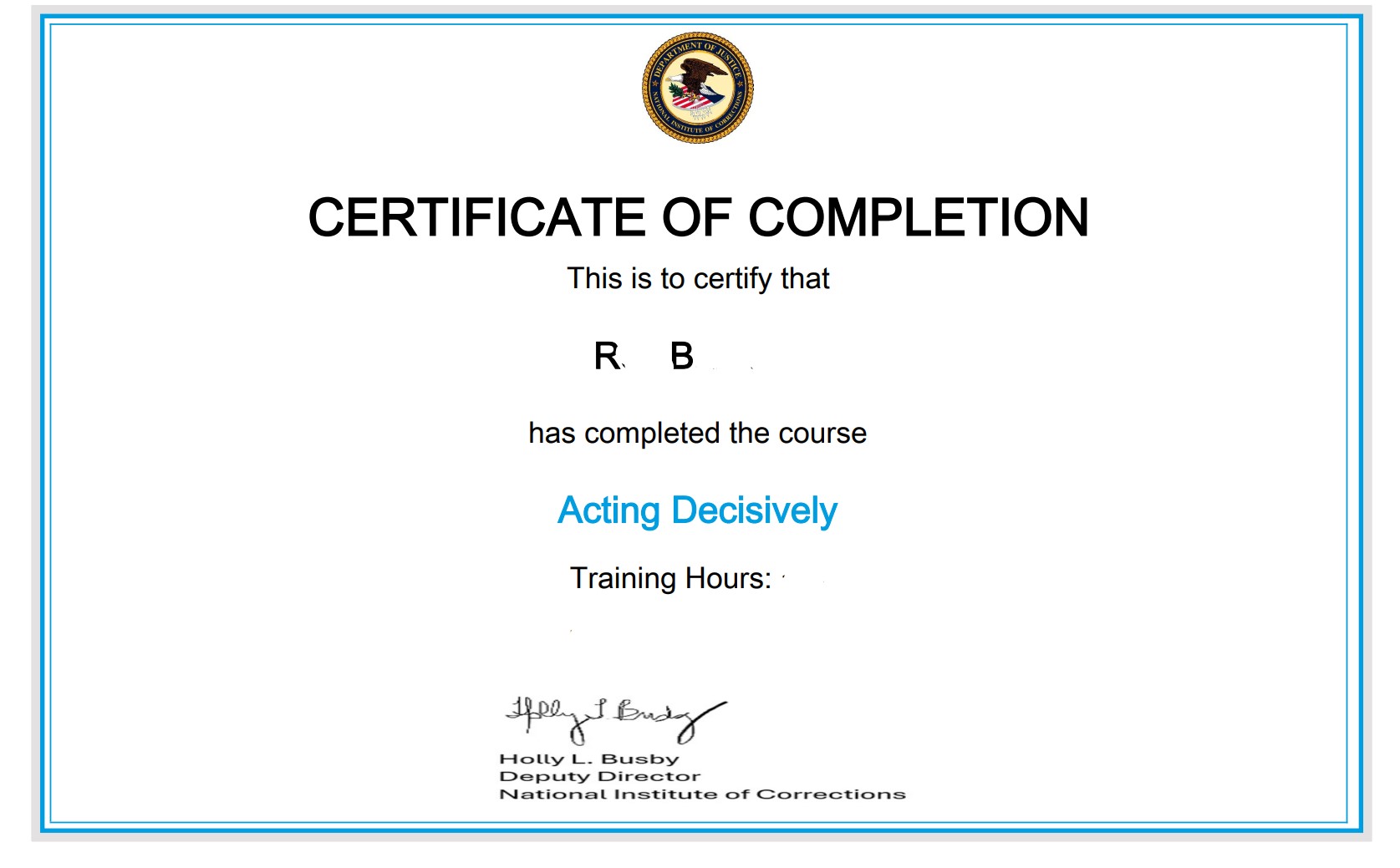 A screenshot of a certificate PDF