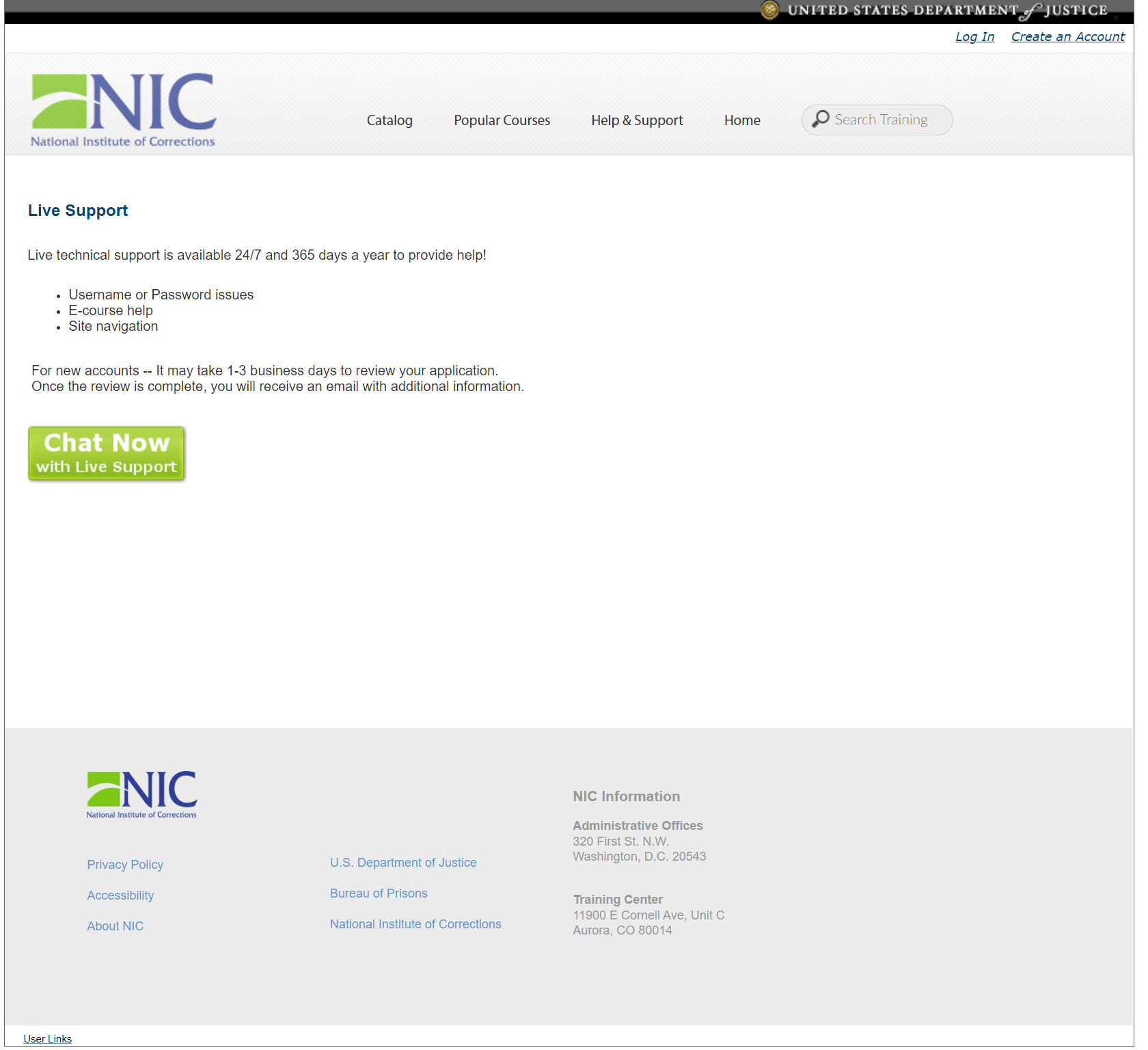 I'm Looking for Training and/or Courses National Institute of Corrections