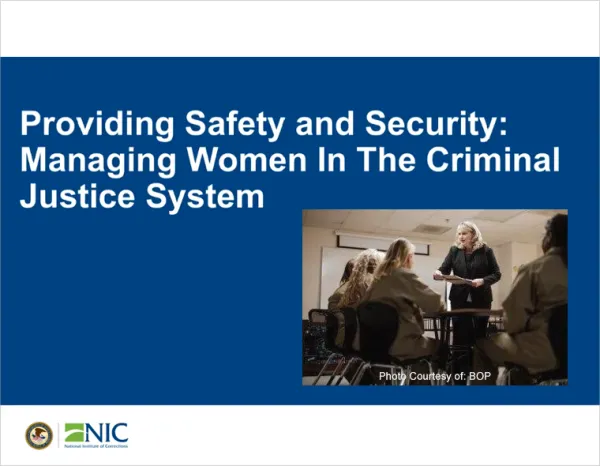 Managing Women in the Criminal Justice System