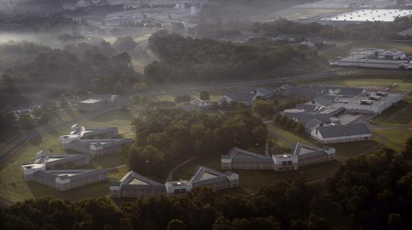 An aerial photo of a corrections facility