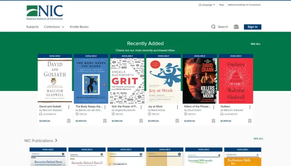 a screenshot of NIC's overdrive page
