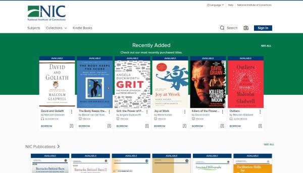 a screenshot of NIC's overdrive page