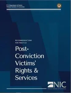 document cover for Recommendations for Practice: Post-Conviction Victims' Rights and Services