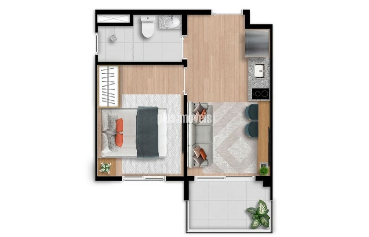 Apartamento, 1 quarto, 27 m² - Foto 1