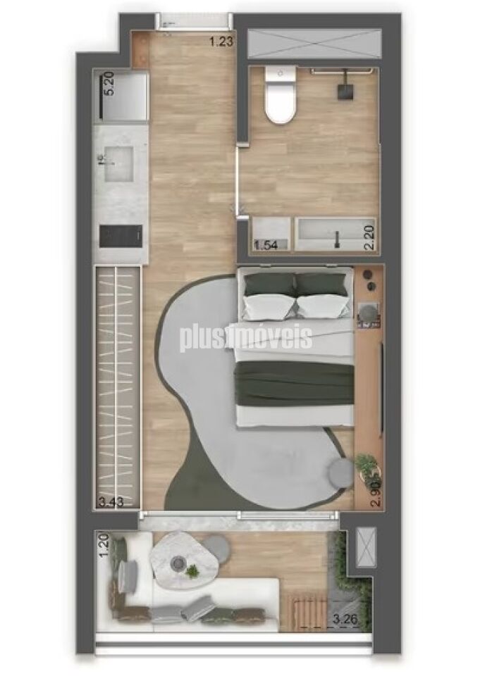 Apartamento, 1 quarto, 26 m² - Foto 3