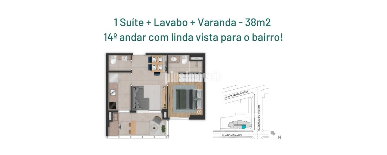 Apartamento, 1 quarto, 38 m² - Foto 4