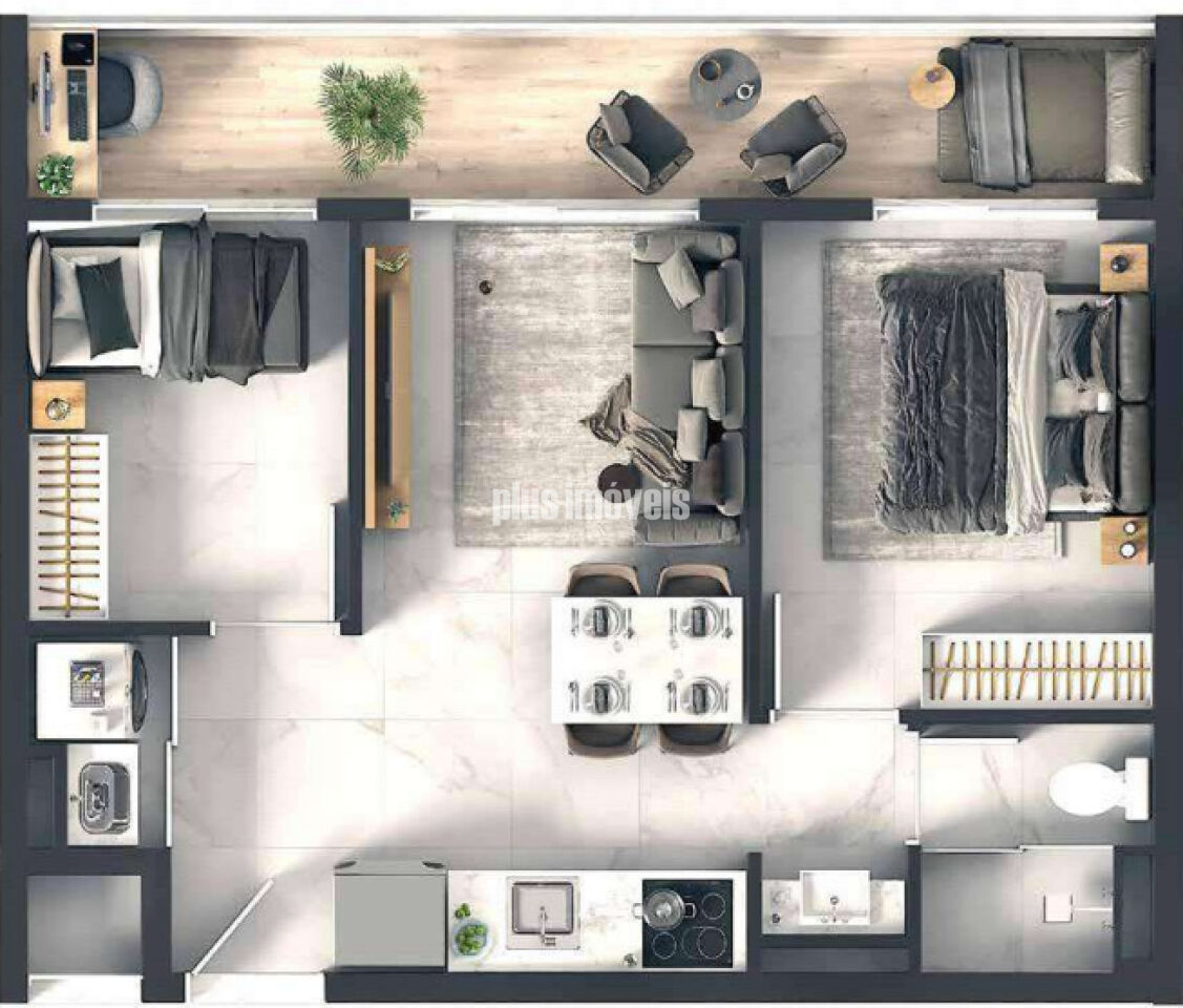 Apartamento, 1 quarto, 46 m² - Foto 3