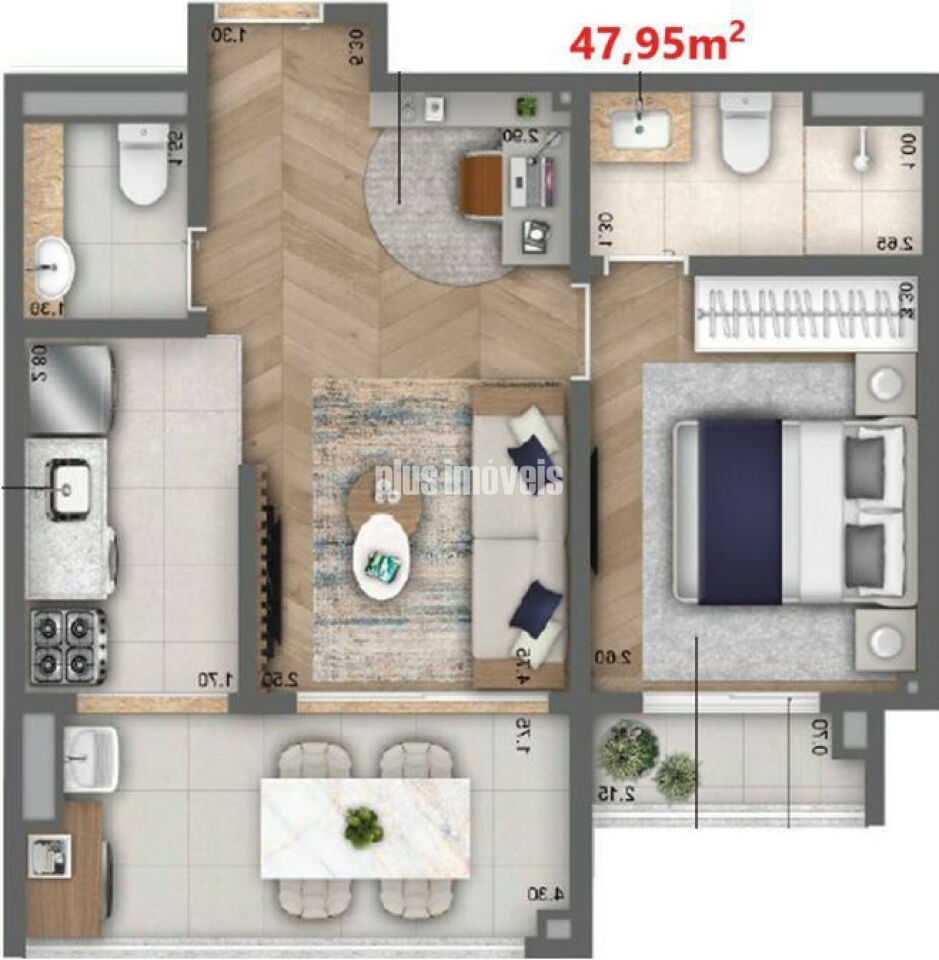 Apartamento, 1 quarto, 47 m² - Foto 4