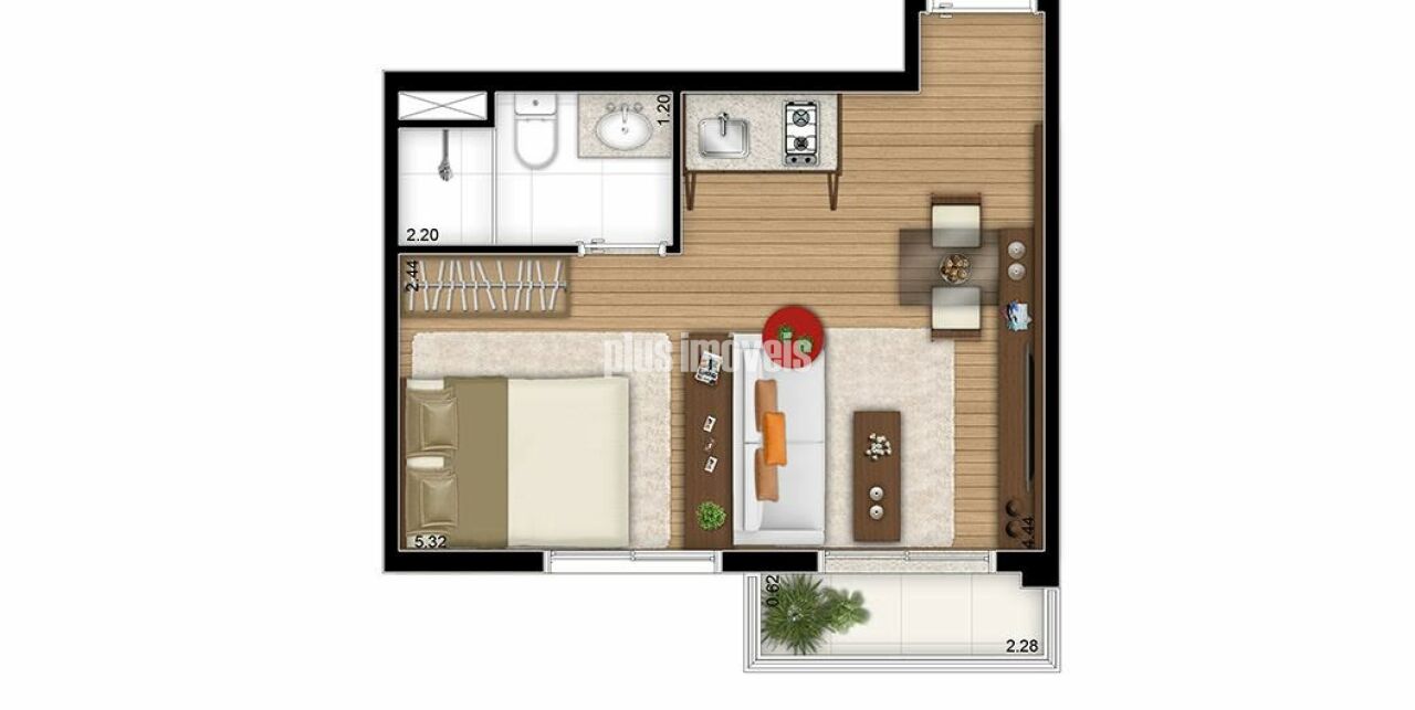 Apartamento, 1 quarto, 25 m² - Foto 2