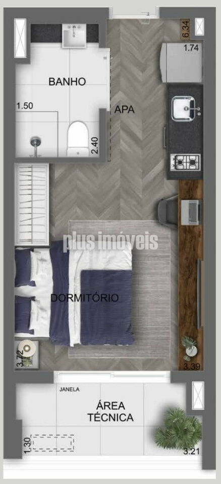 Apartamento, 1 quarto, 37 m² - Foto 12