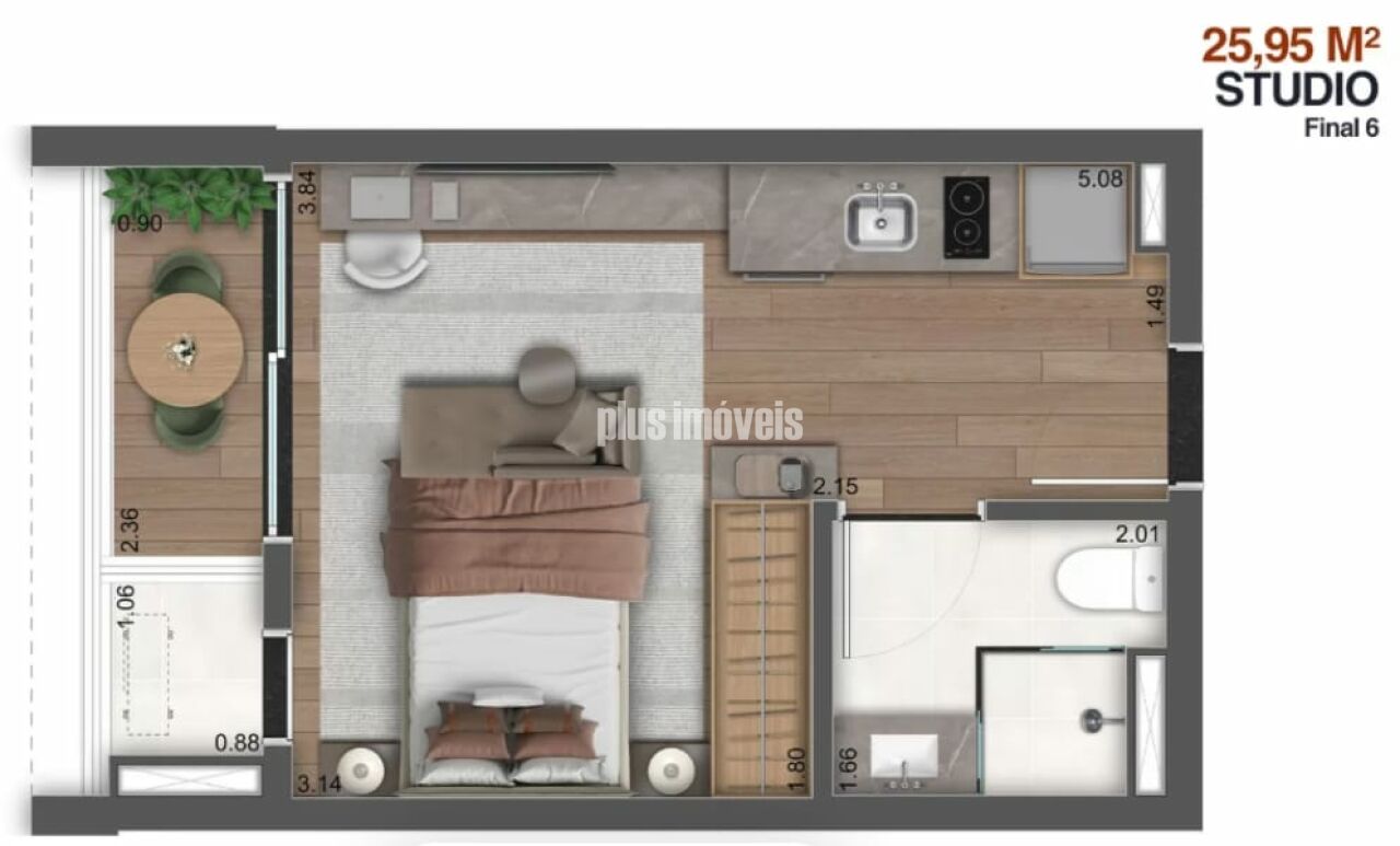 Apartamento, 1 quarto, 25 m² - Foto 7