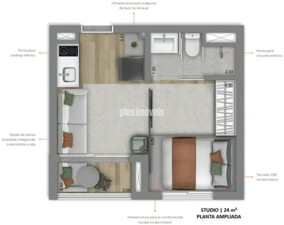 Apartamento, 1 quarto, 24 m² - Foto 1