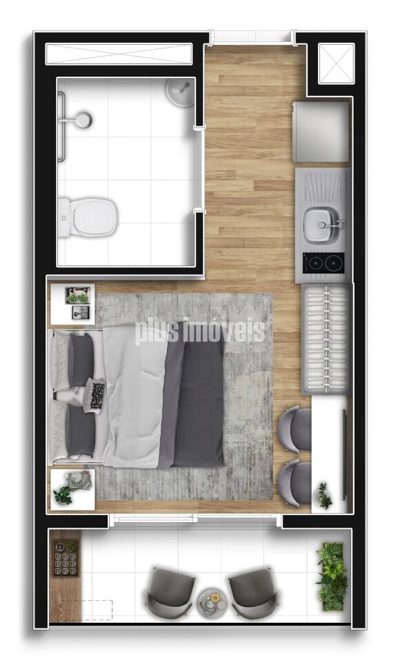 Apartamento, 1 quarto, 24 m² - Foto 1