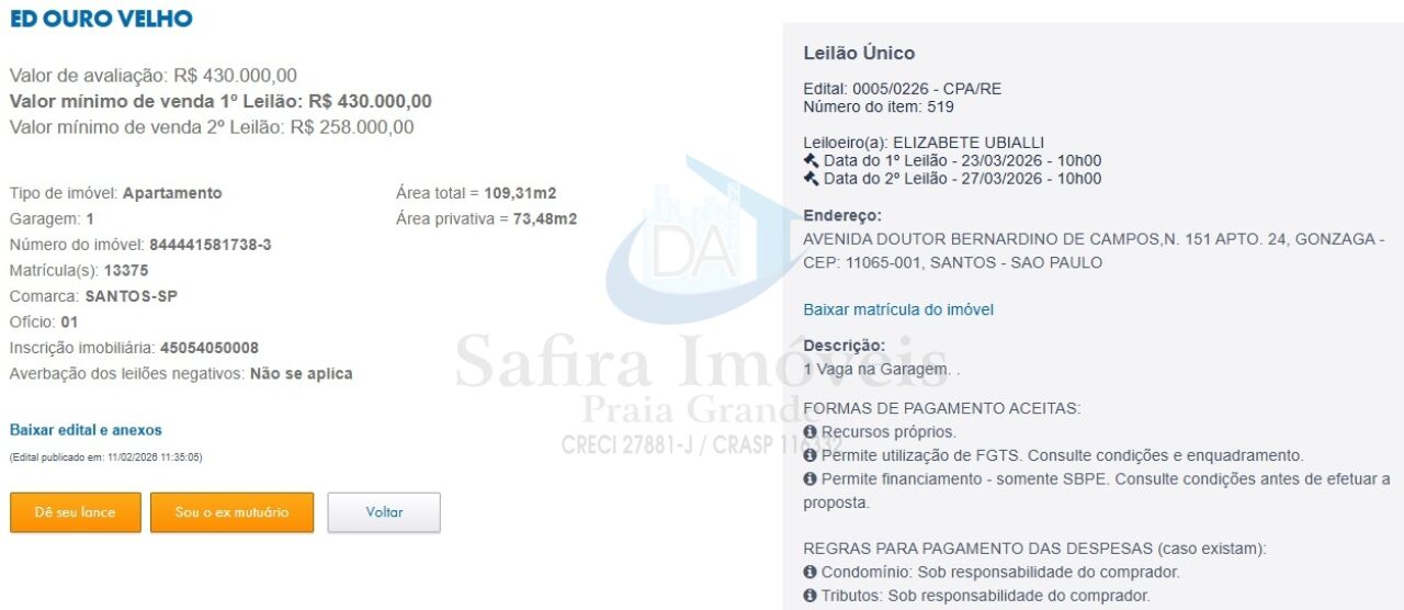 Imoveis Caixa Leiloes para Venda - Gonzaga