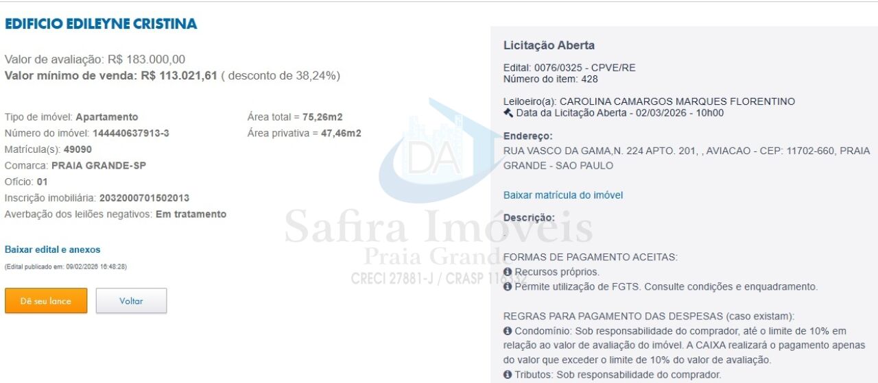 Imoveis Caixa Leiloes para Venda - Aviação
