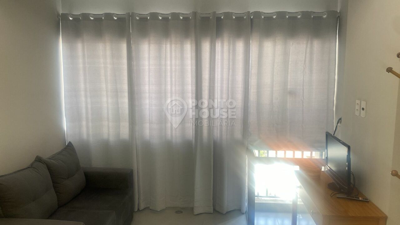 Apartamento mobiliado para locação com 1 dormitório, 1 sala e 1 vaga