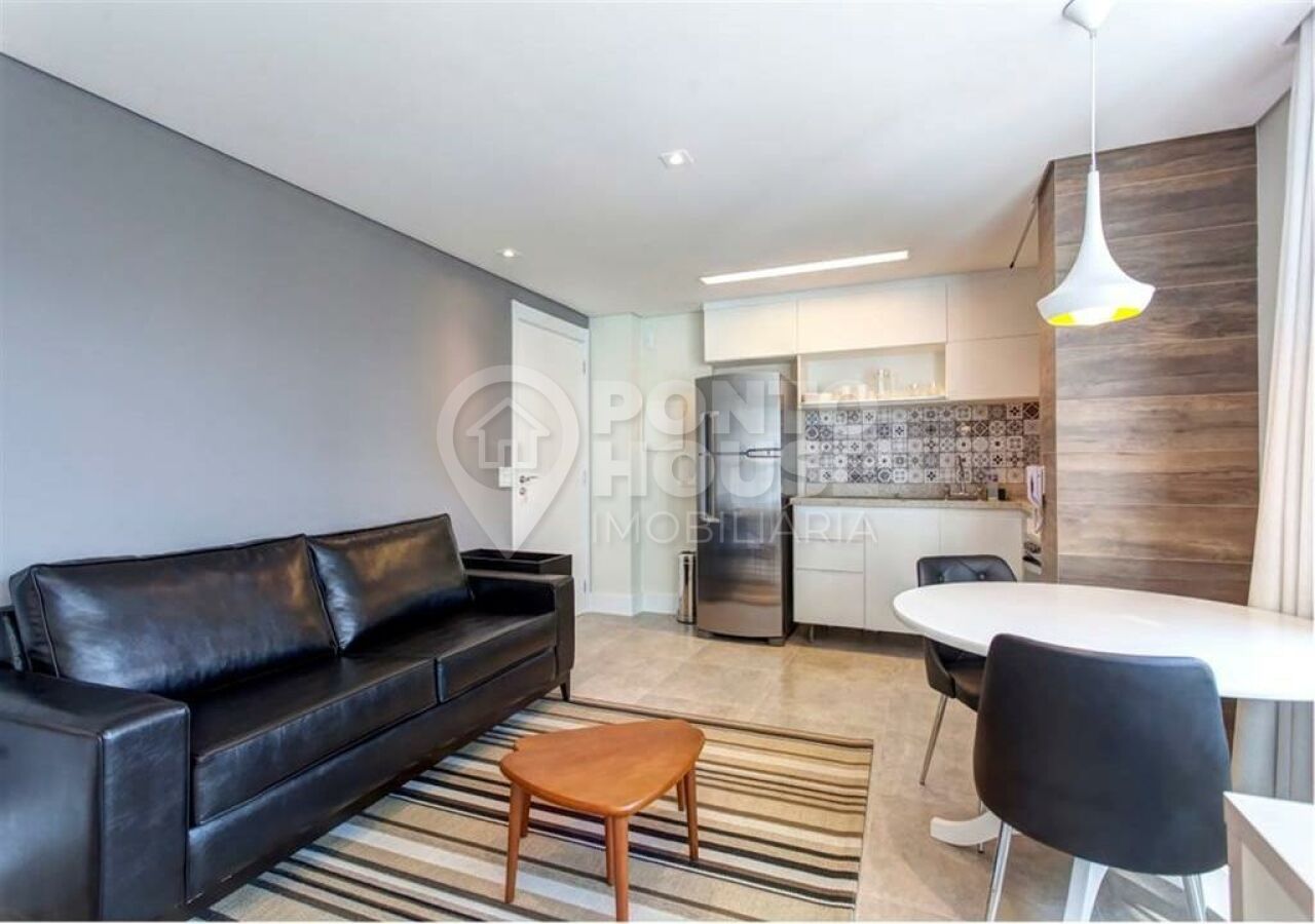 Studio mobiliado à venda e locação no Brooklin, 42 m², próximo ao metrô Campo Belo