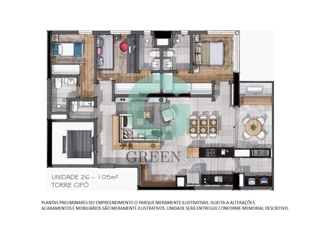 Apartamento, 4 quartos, 105 m² - Foto 2