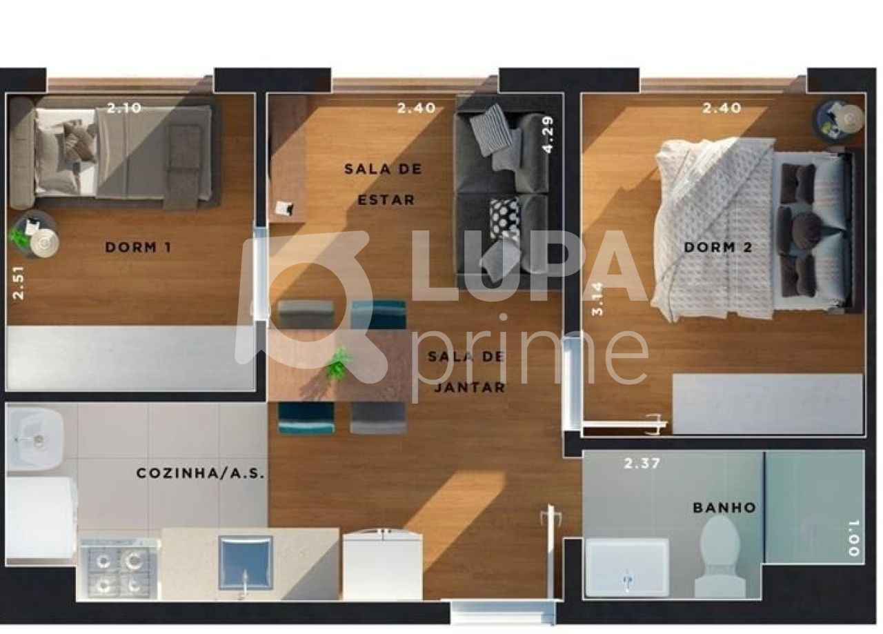 Apartamento, 2 quartos, 34 m² - Foto 7