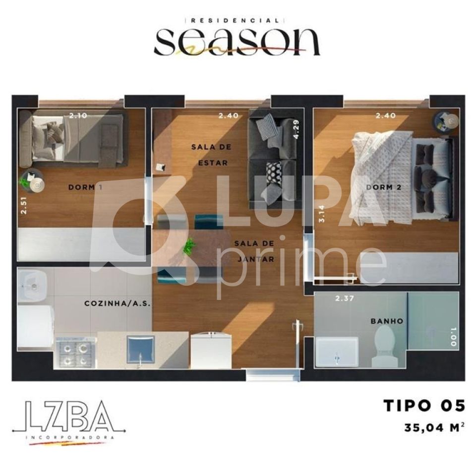 Apartamento, 2 quartos, 35 m² - Foto 14