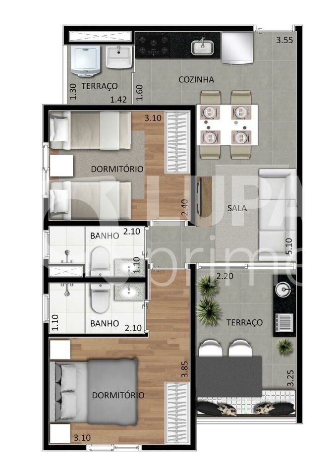 Apartamento, 2 quartos, 50 m² - Foto 3
