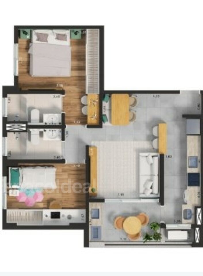 Apartamento, 2 quartos, 69 m² - Foto 2