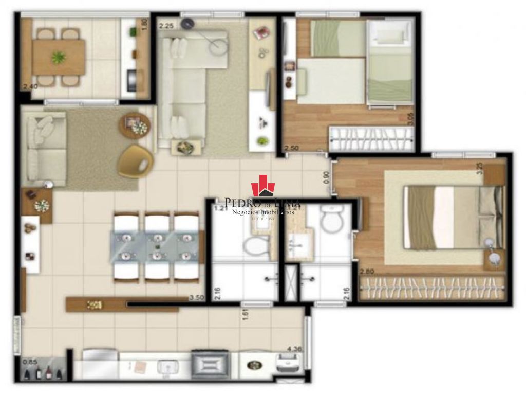 Apartamento Parque São Lucas - 55m² -  2 quartos e 1 vaga