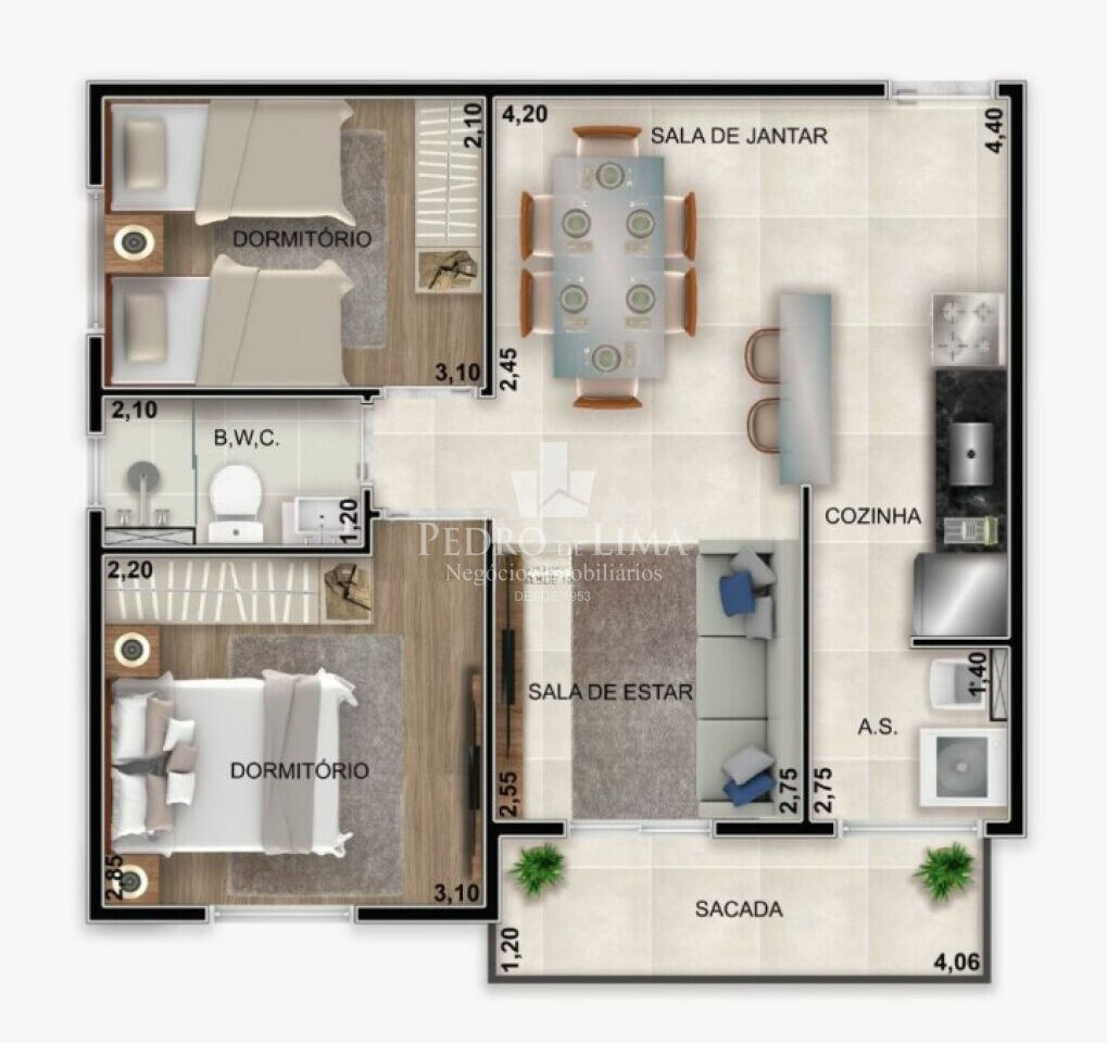 Apartamentos Novos de 56 m² em Vila Carrão