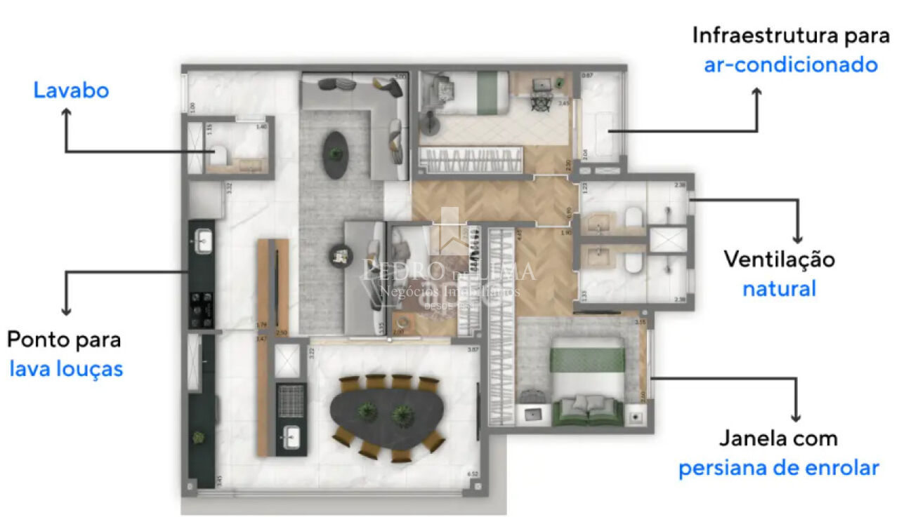 imagem do imovel Apartamento no Belém 95m², varanda gourmet 3 quartos 1 suíte 2 vagas. Condomínio Living Pacifc Belém ref: TP29483